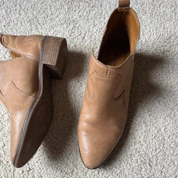 Lucky Brand *LK-Leymon LEATHER Bootie* Latte | GUC | Size 6.5 | Ankle Boot - Picture 5 of 13